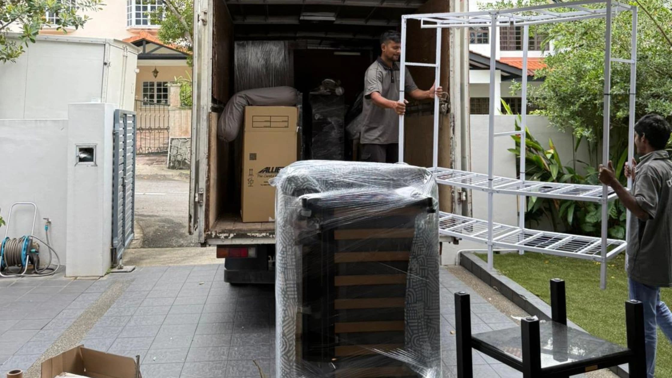 Furniture protected and ready for collection